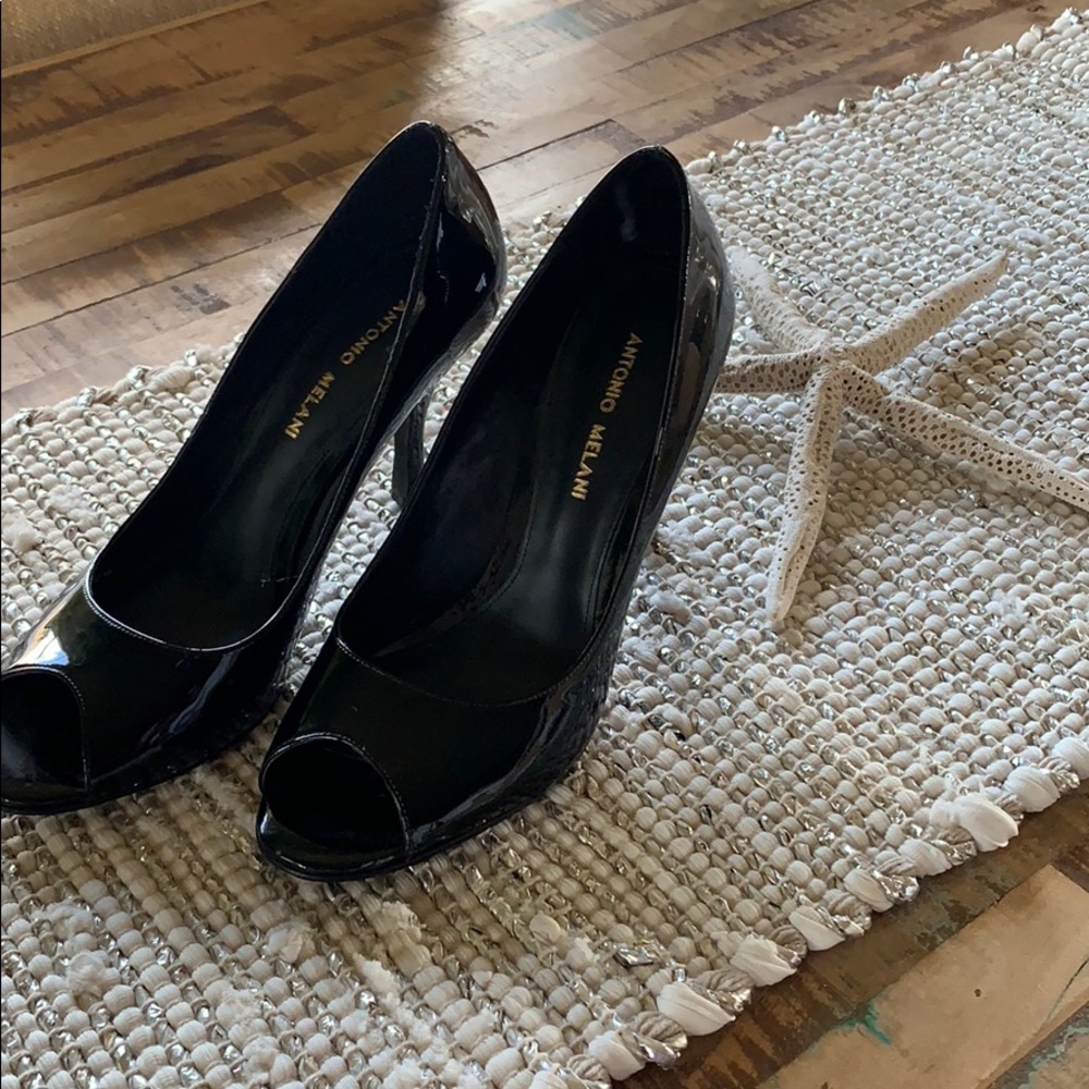 Black Size 8.5 Antonio Melani 3.5” heel